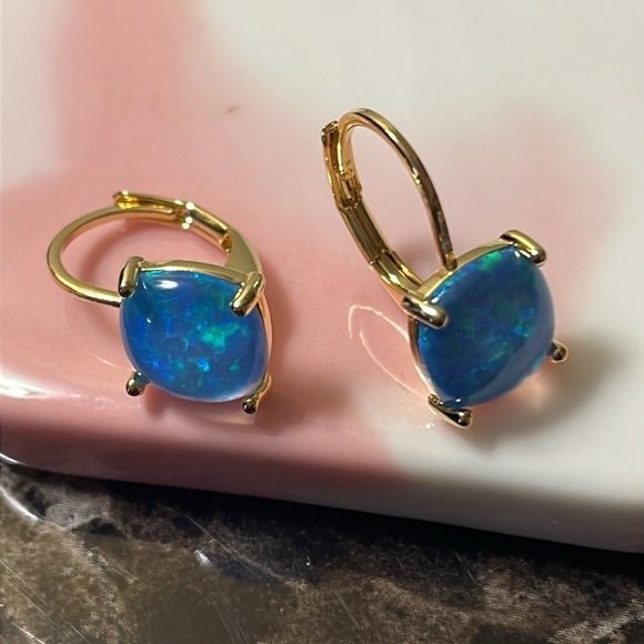 Blue Minimalist Earrings - Picture 5 of 9